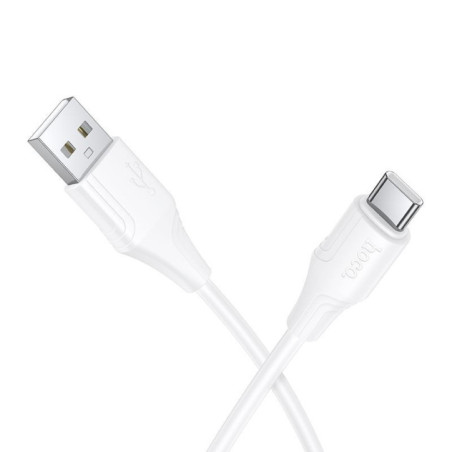 Silicone Cable USB A to USB C Hoco 3A 1 m X124 white