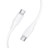 Silicone Cable USB C to USB C Hoco 3A 60W 1 m X124 white
