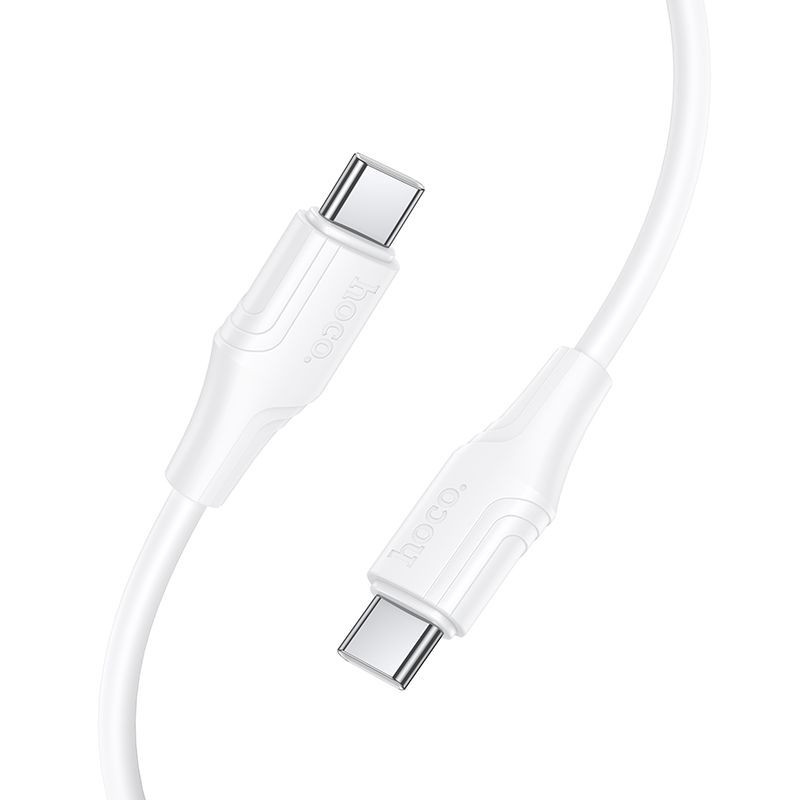 Silicone Cable USB C to USB C Hoco 3A 60W 1 m X124 white