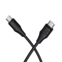 Silicone Cable USB C to USB C Hoco 3A 60W 1 m X124 black