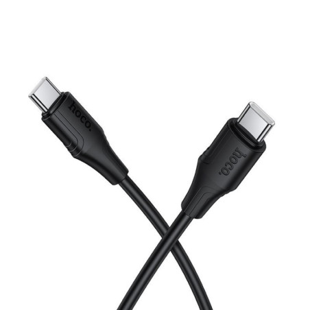Silicone Cable USB C to USB C Hoco 3A 60W 1 m X124 black