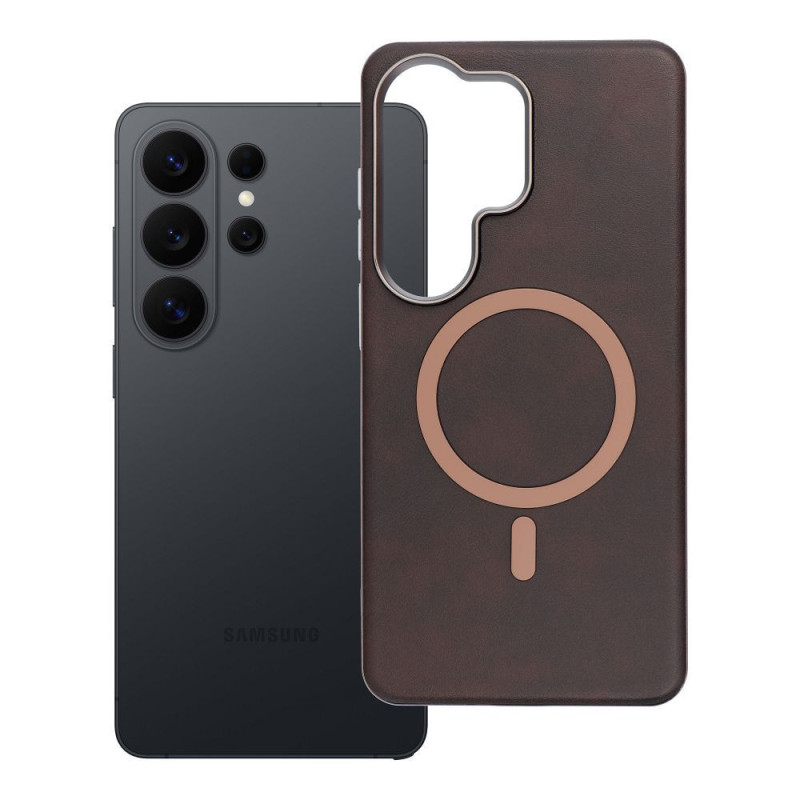 Case for Samsung S26 ULTRA Gentleman Mag Cover compatible with MagSafe brown