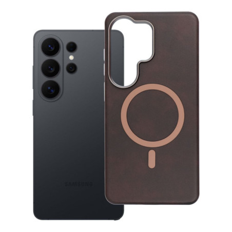 Case for Samsung S26 ULTRA Gentleman Mag Cover compatible with MagSafe brown