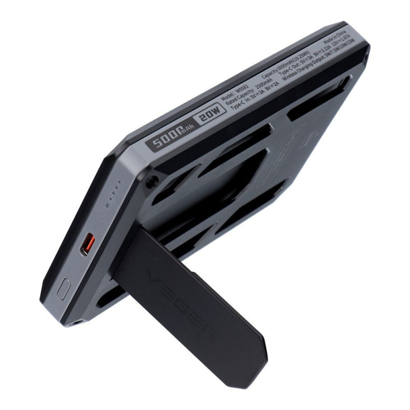 Powerbank Veger Wallet Tracker W0582 MFi PD 20W  5000 mAh black