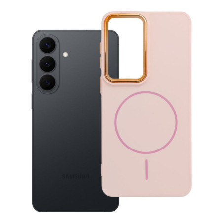 Case for Samsung S26 PLUS Frame Mag Cover compatible with MagSafe powder pink