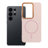 Case for Samsung S26 ULTRA Frame Mag Cover compatible with MagSafe powder pink