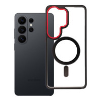 Case for Samsung S26 PLUS Color Edge Mag Cover compatible with MagSafe black-red