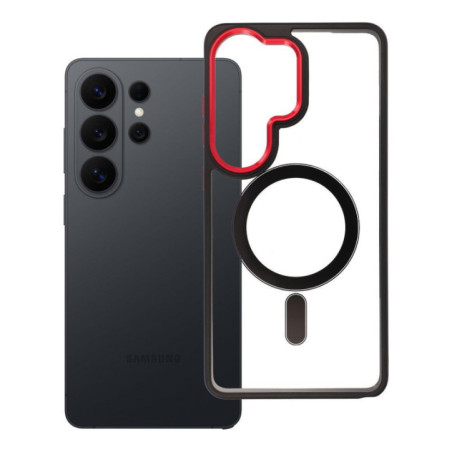 Case for Samsung S26 PLUS Color Edge Mag Cover compatible with MagSafe black-red