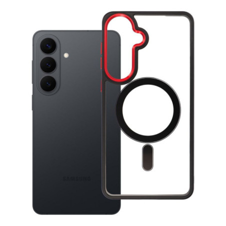 Case for Samsung S26 PLUS Color Edge Mag Cover compatible with MagSafe black-red