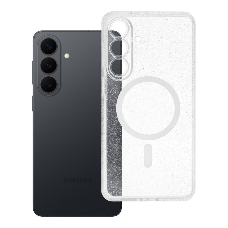 Case for Samsung S26 PLUS Clear Mag Cover (STR / CAMERA PROTECTION) compatible with MagSafe transparent glitter