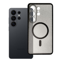 Case for Samsung S26 ULTRA Clear Mag Cover (STR / CAMERA PROTECTION) compatible with MagSafe black glitter