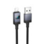 Cable USB A to Lightning Hoco 2,4A with display 1 m X118 black