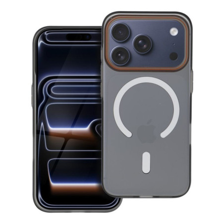 Case for iPhone 17 PRO MAX Go Orange compatible with MagSafe black