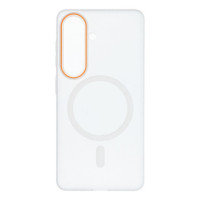 Case for Samsung S26 Go Orange compatible with MagSafe transparent