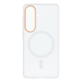 Case for Samsung S26 Go Orange compatible with MagSafe transparent