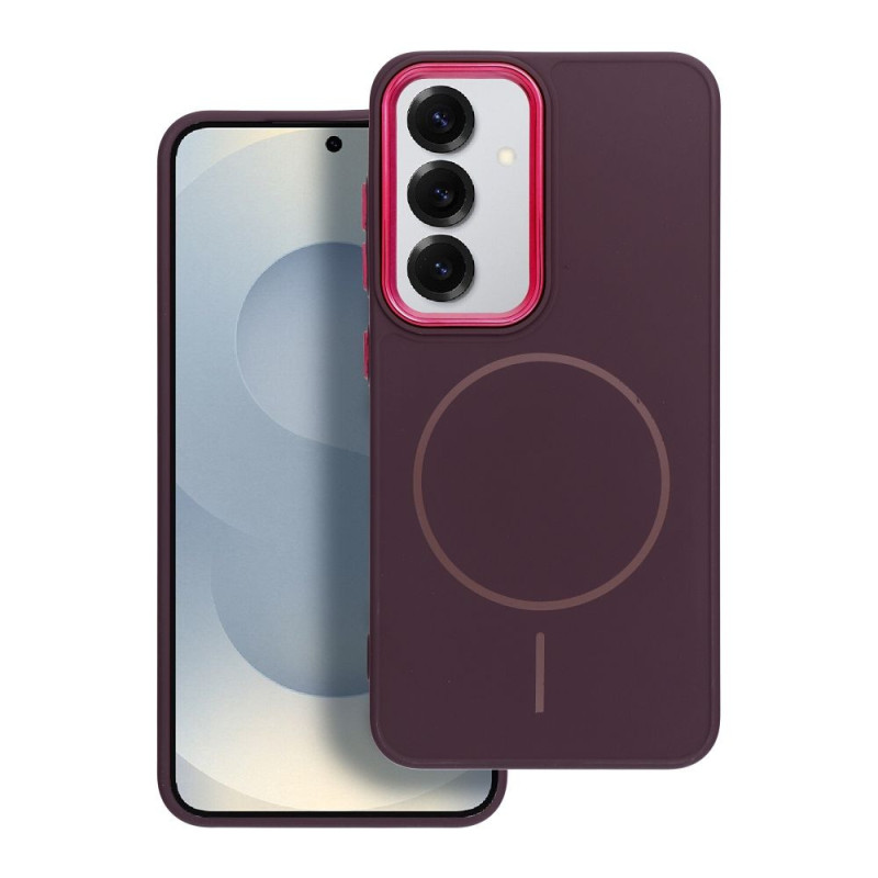 Case for Samsung A57 Frame Mag Cover compatible with MagSafe purple
