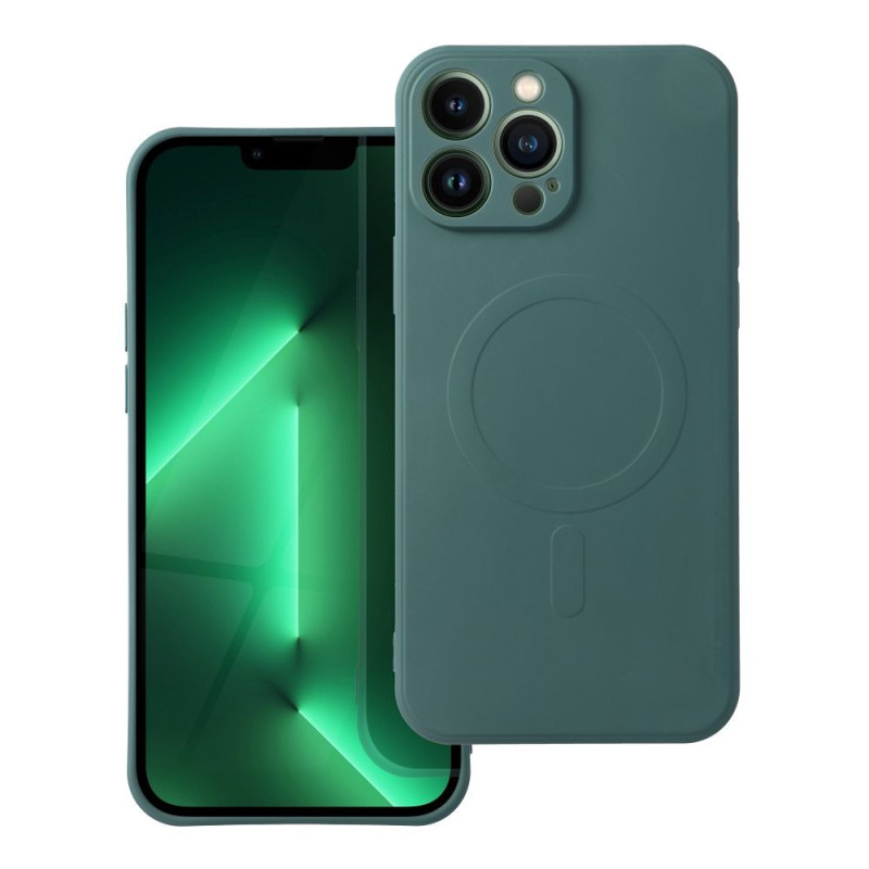 Case for Samsung A37 Silicone Mag Cover compatible with MagSafe green