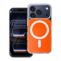 Case for iPhone 15 PRO Clear Fusion Mag Cover compatible with MagSafe hermes orange