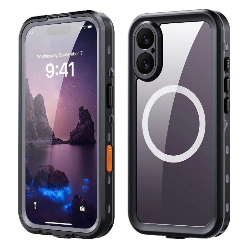 Case for iPhone 17 Waterproof Shellbox DOT compatible with MagSafe black