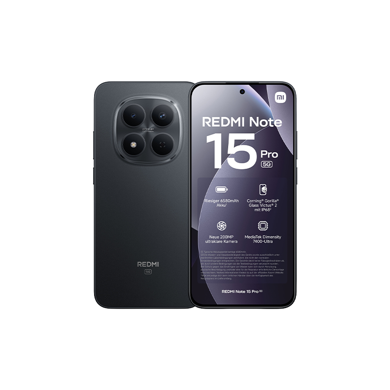 Xiaomi Redmi Note 15 Pro 5G Dual Sim 8GB RAM 256GB - Black