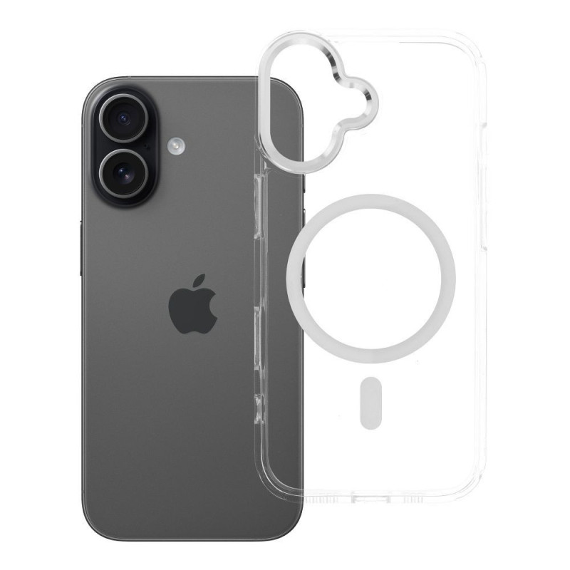 Case for iPhone 17 Frame Clear Hybrid Mag Cover compatible with MagSafe transparent