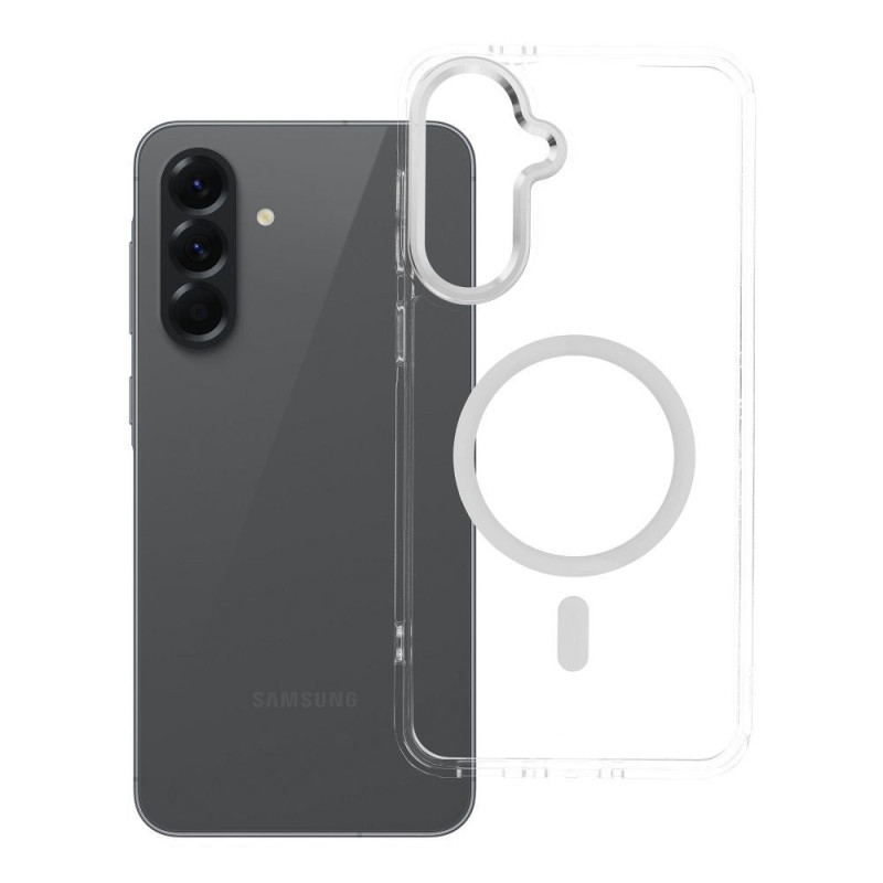 Case for Samsung A56 Frame Clear Hybrid Mag Cover compatible with MagSafe transparent
