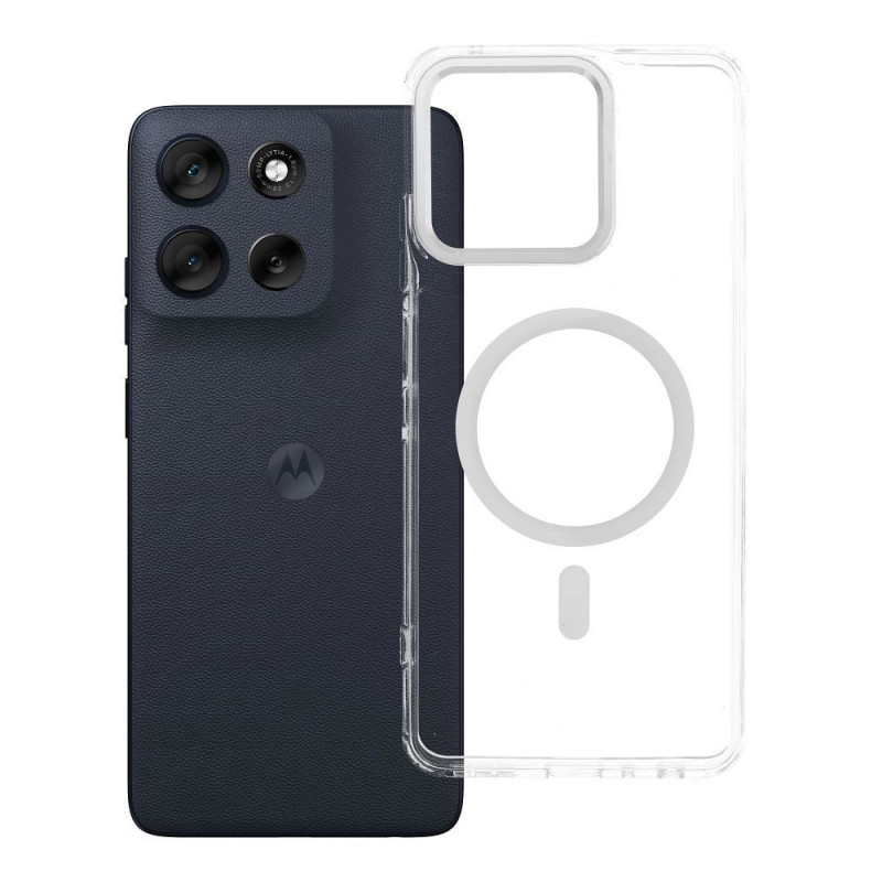 Case for Motorola G56 Frame Clear Hybrid Mag Cover compatible with MagSafe transparent