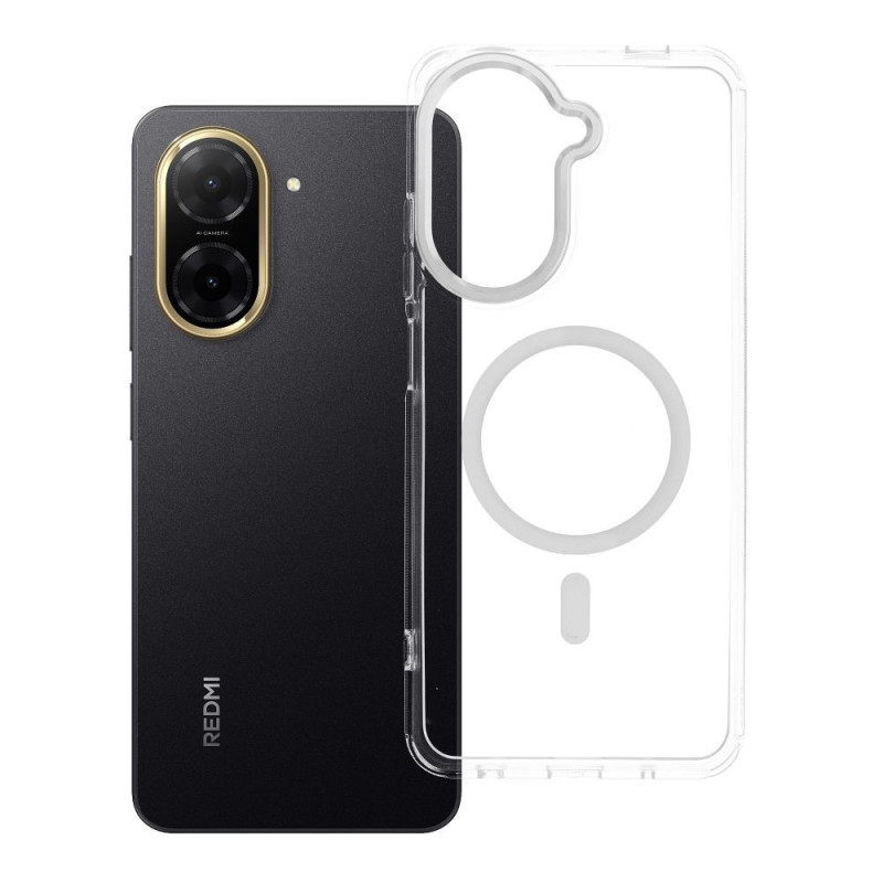 Case for Xiaomi Redmi A5 Frame Clear Hybrid Mag Cover compatible with MagSafe transparent