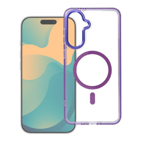 Case for Samsung S26 PLUS Frame Clear Hybrid Mag Cover compatible with MagSafe purple
