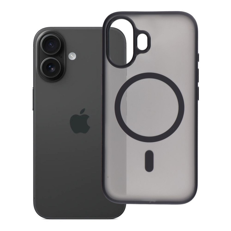 Case for iPhone 16 Flexline Mag Cover compatible with MagSafe black
