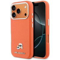 KARL LAGERFELD case for IPHONE 17 Pro Max compatible with MagSafe KLHMP17X6PFKCLO (PU FW W/ K&C Head Pin) orange