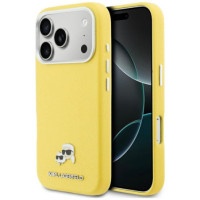 KARL LAGERFELD case for IPHONE 17 Pro compatible with MagSafe KLHMP17L6PFKCLY (PU FW W/ K&C Head Pin) yellow