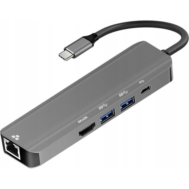 Adapter HUB 5in1 USB C ART OEM-C15-1 silver Adapter HUB 5in1 USB C ART OEM-C15-1 silver