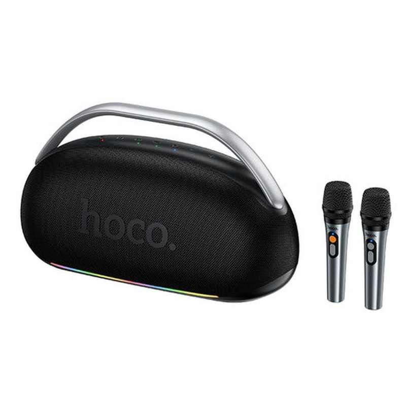 Wireless speaker 300W 8h + 2 x wireless microphons Hoco HT2 black