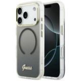 GUESS case for IPHONE 17 Pro compatible with MagSafe GUHMP17L5HTGMCSK (IML Gradient Script Metal) black