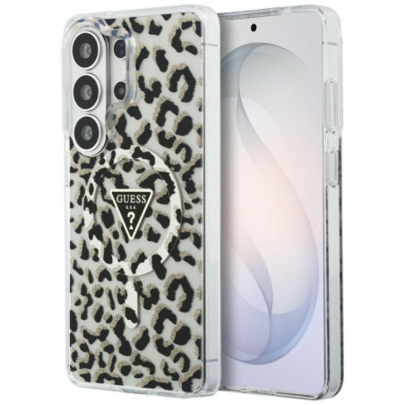 GUESS case for SAMSUNG S26 Ultra GUHMS26LHLEGTGLK (Magnetic IML Leopard Print Triangle) black
