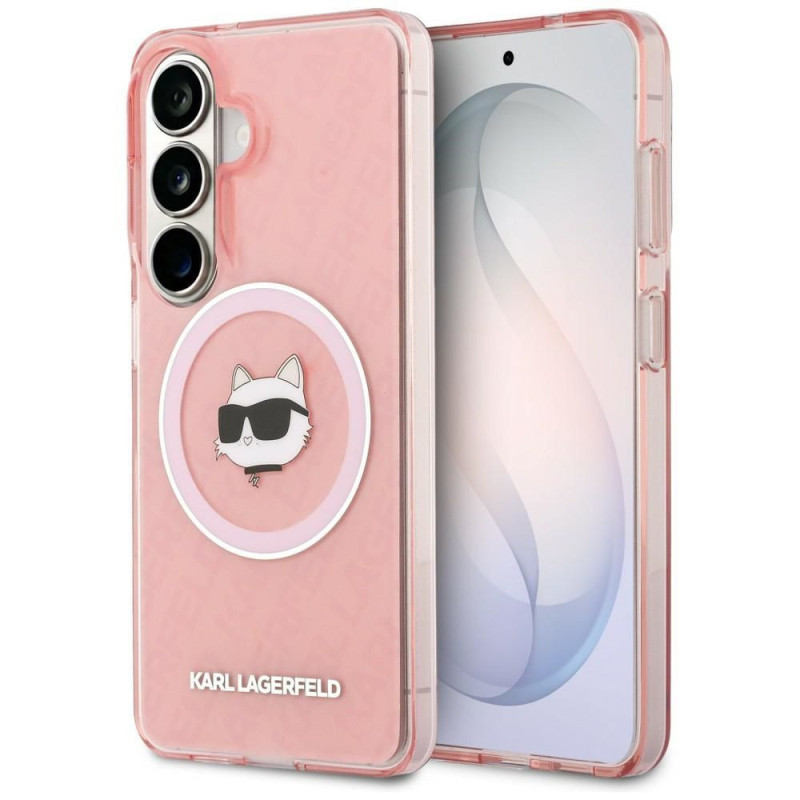 KARL LAGERFELD case for SAMSUNG S26 KLHMS26SHMKBCHOP (Magnetic IML Repeated Logo and Choupette) pink