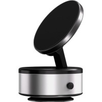 Electric vacuum suction car holder compatible with MagSafe silver