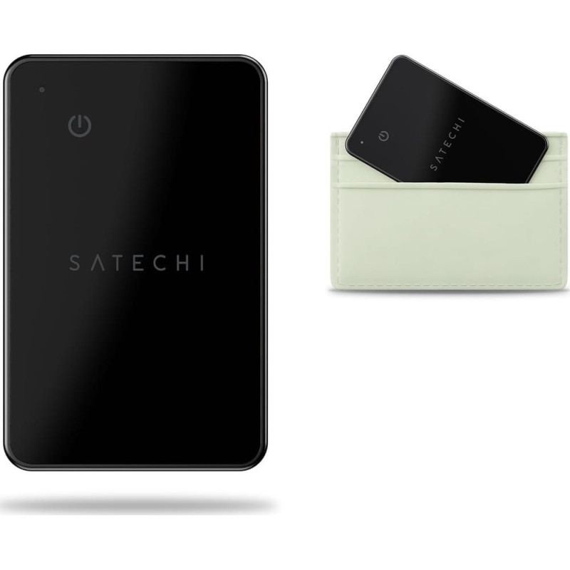 Locator compatible with Apple Find My Satechi Wallet Card shape ST-LFAWCK black