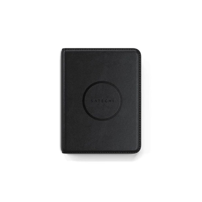 Locator compatible with Apple Find My Satechi FindAll Passport Cover shape Vegan Leather ST-VPCK black