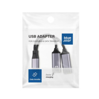 Adaptor AUX 2in1 Type C (male) to Type C (female) / Type C (female) Premium  black [DAC] - max 25W charging
