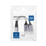 Adaptor AUX 2in1 Type C (male) to Type C (female) / Type C (female) Premium  black [DAC] - max 25W charging