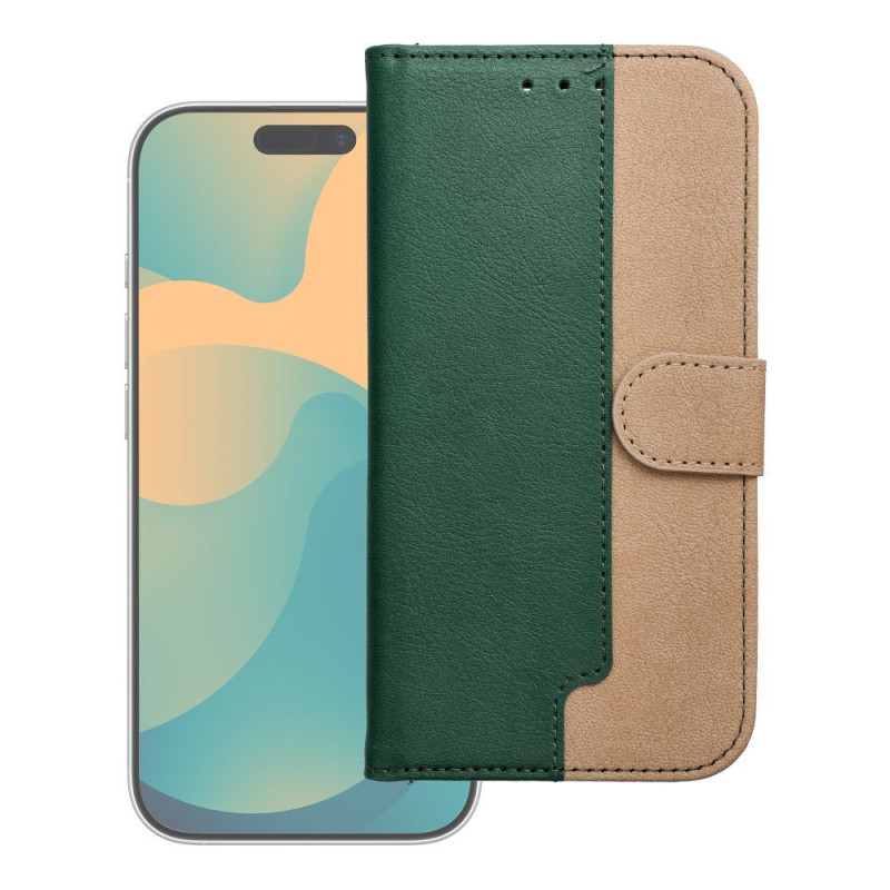 Flip case for iPhone 17 Split Book green and gold