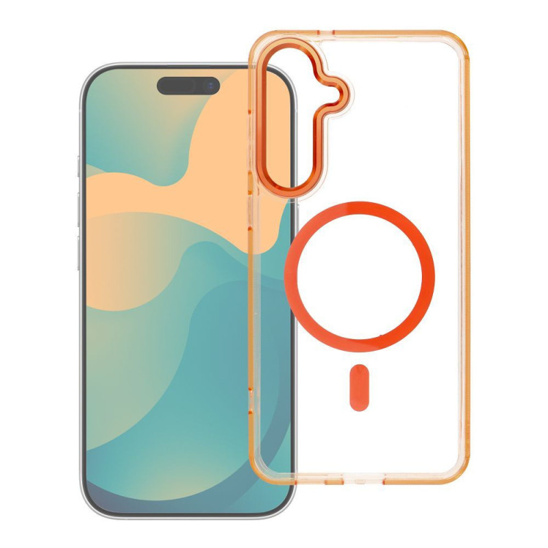 Case for Samsung A27 Frame Clear Hybrid Mag Cover compatible with MagSafe hermes orange Case for Samsung A27 Frame Clear Hybrid Mag Cover compatible with MagSafe hermes orange