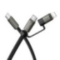 Flat Cable USB C to USB C/iP 2in1 Hoco 3A 60W 1 m X125 black