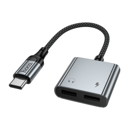 Adapter AUX USB C to 2x USB C max 10W Hoco UPA34A  UPA34A gray
