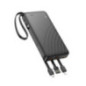 Powerbank Hoco 10000 mAh 2A with four built-in cables USB A + USB C+ Lightning + Micro USB J146 black