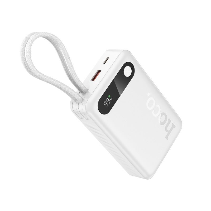 Powerbank Hoco 20000 mAh QC PD 2A 22,5W with built-in cables USB C + Lightning J171A white