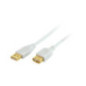 USB Verlängerungs-Kabel Type A Stecker auf Type A Kupplung - Länge: 3 Meter (HIGH SPEED, FERRIT, mit vergoldeten Kontakten)