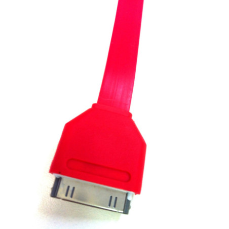 Datenkabel USB FLAT ROT für Apple iPhone 2G / 3G / 3Gs / 4G / iPad1G / iPad2G / 4s (Länge: 1 Meter)